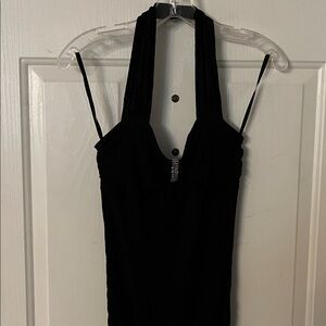Express Black halter top with beaded detail size medium